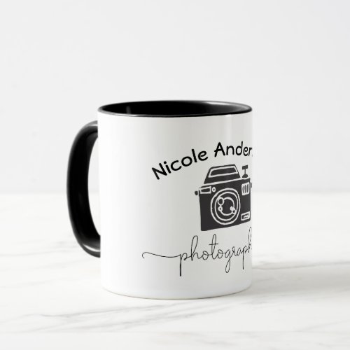 Photography Camera Modern Minimal Logo Graphic Mug
