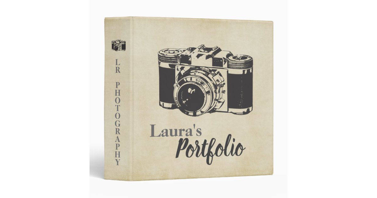 Photography Camera Photo Portfolio Personalized 3 Ring Binder | Zazzle