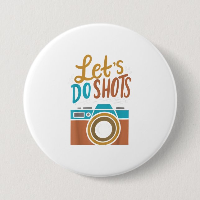 Photography Cameraman Camera TShirt Button (Front)