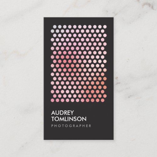 PHOTOGRAPHY CIRCLES PATTERN in BLACK (Vertical) Business Cards