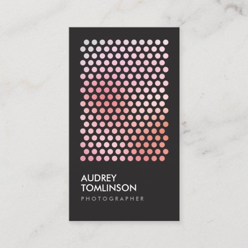 Customizable PHOTOGRAPHY CIRCLES PATTERN in BLACK (Vertical) Business Cards