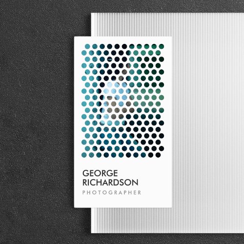 PHOTOGRAPHY CIRCLES PATTERN in WHITE Vertical Business Card