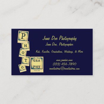Photography Collage Business Card by rdwnggrl at Zazzle