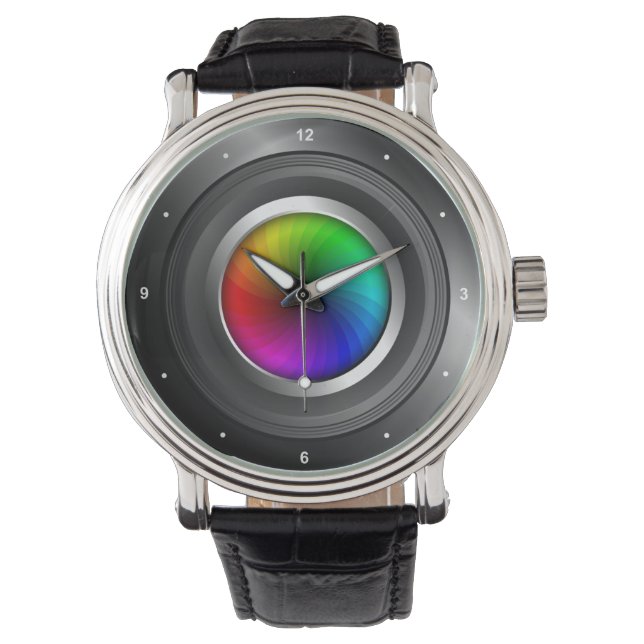 Photography Color Wheel Camera Lens Photographer Watch (Front)