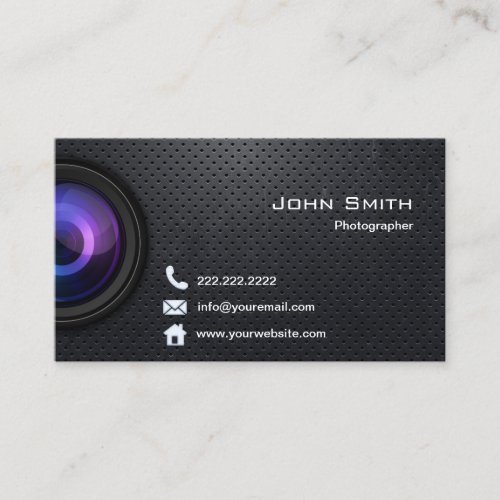 Cool Black Metal Photographer Business Card
