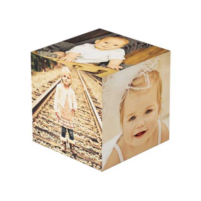 Photography Custom Made 5 Family Photo Sides Cube (Front Angled)
