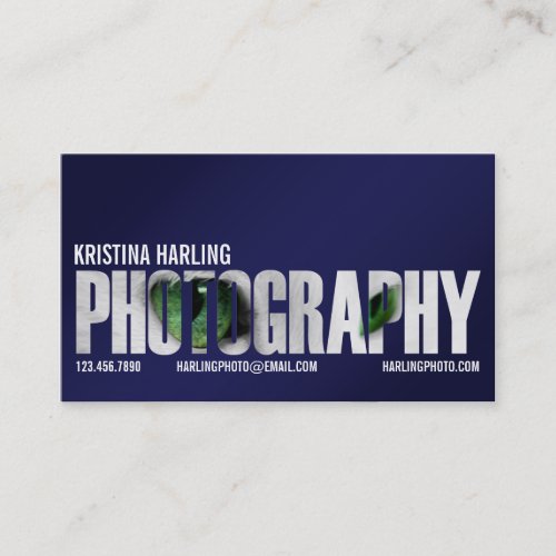 Photography Cutout - Blue Business Card Template