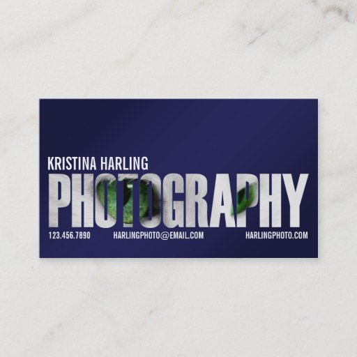 Customizable Photography Cutout - Blue Business Card Template