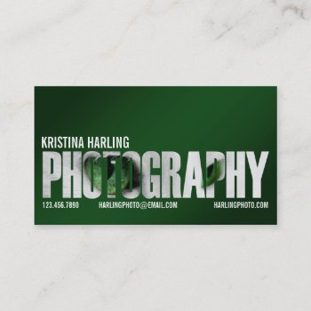 Photography Cutout - Green Business Card by fireflidesigns at Zazzle