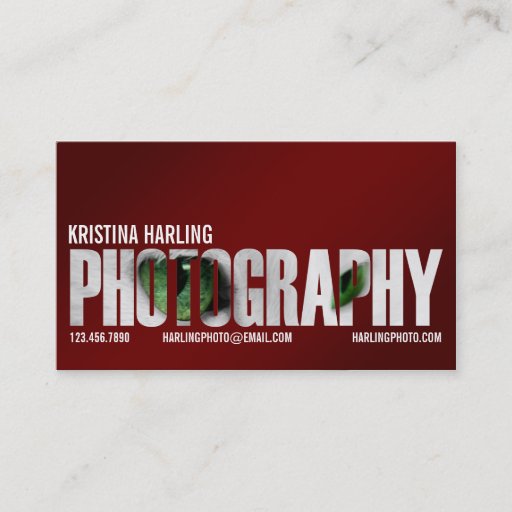 Customizable Photography Cutout - Red Business Card Templates