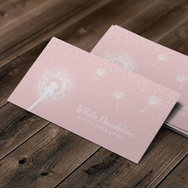Photography Dandelion Blowing Girly Photographer Business Card (Creator Uploaded)