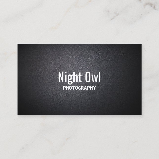 Photography Elegant Dark Texture Photographer Business Card (Front)