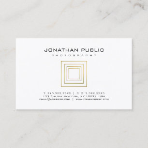 Photography Elegant Gold Template Photographer Business Card