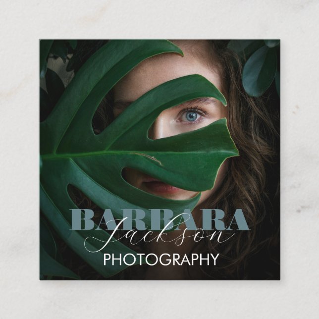 Photography Elegant Professional Calligraphy Square Business Card (Front)