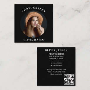 Photography Elegant Professional Calligraphy Square Business Card