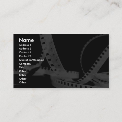 Customizable Photography, Flim, Entertainment Business Cards