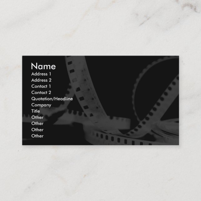 Photography, Flim, Entertainment Business Card (Front)