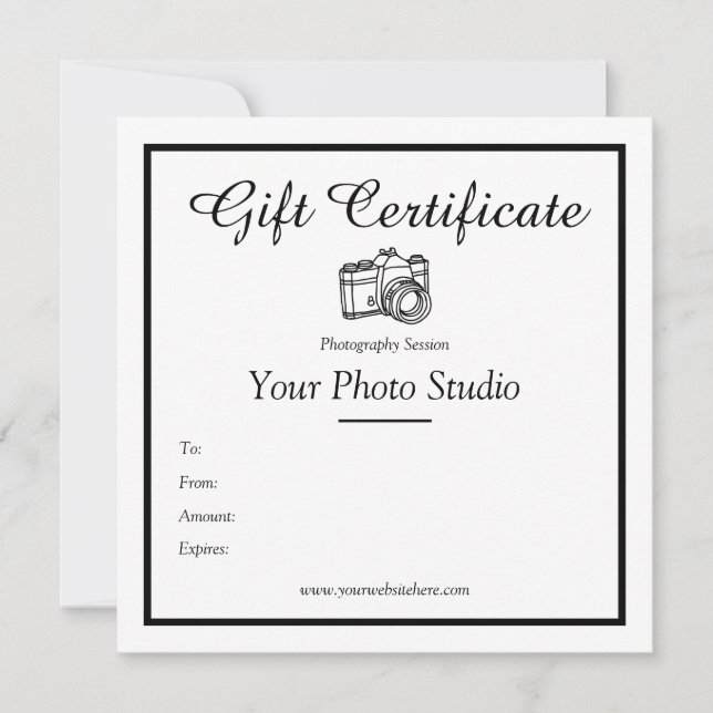 Photography Gift Certificate Template (Front)