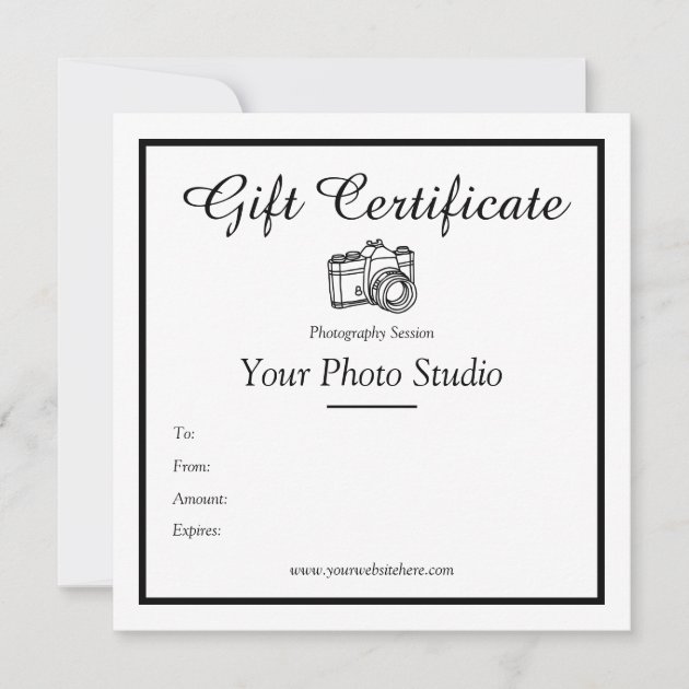 Photography Gift Certificate Template | Zazzle