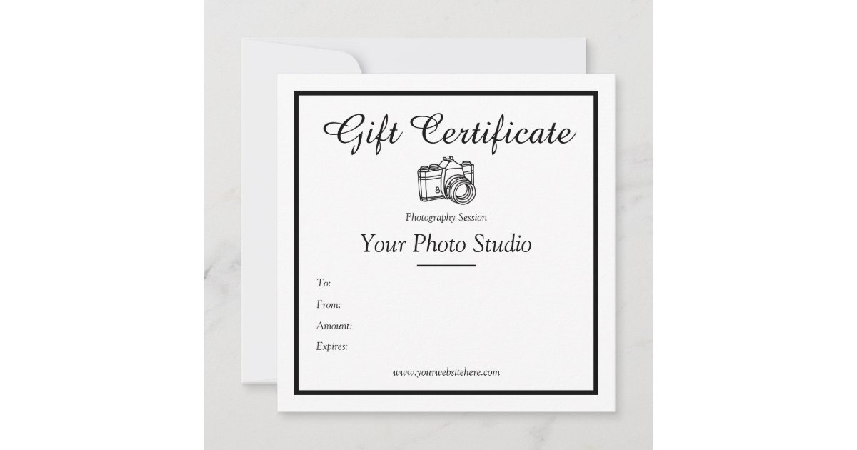 photography gift certificate design