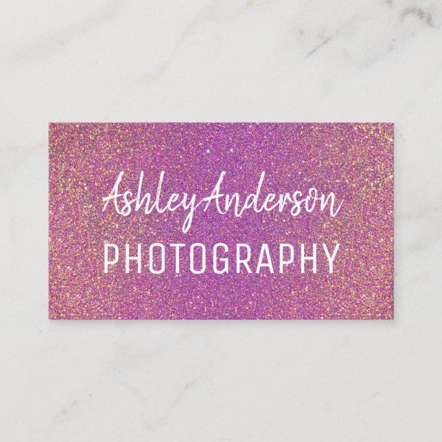 Photography Glitter Sparkle Feminine Business Card (Front)