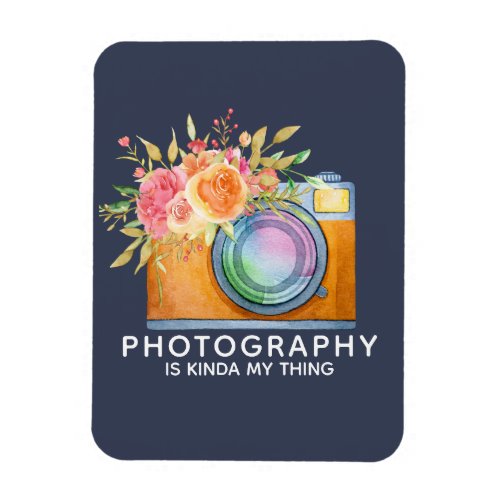 Photography is Kinda My Thing Watercolor Camera Magnet