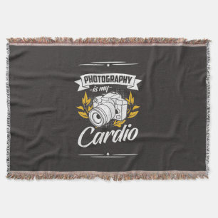 Photography Is My Cardio Throw Blanket
