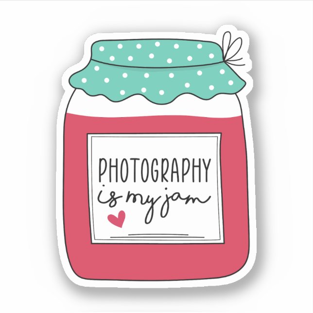 Photography is My Jam, Funny Photographer Gift Sticker (Front)