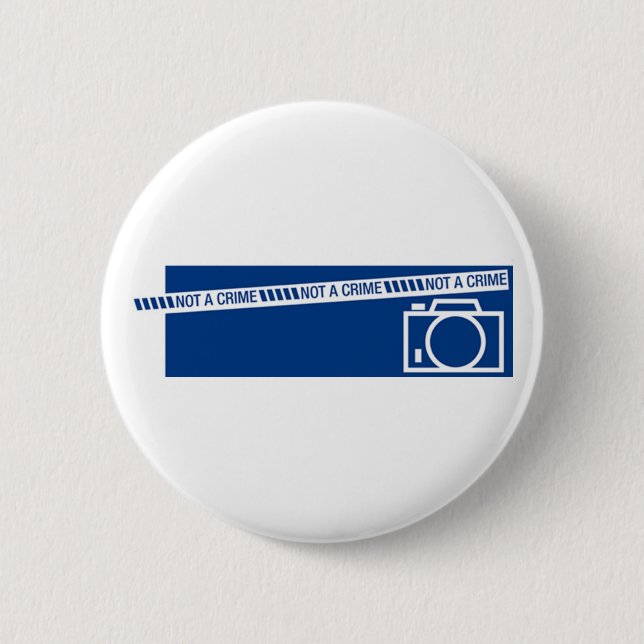 Photography is not a crime pinback button (Front)