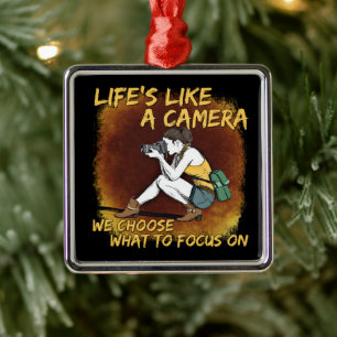 Photography - Life Like A Camera Photographer Metal Ornament
