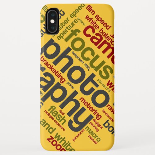Photography Lingo Camera Colorful Text Design iPhone XS Max Case