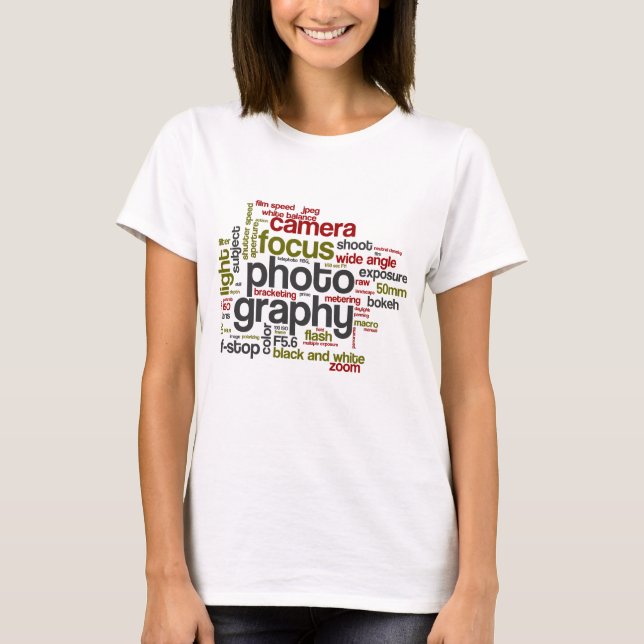 Photography Lingo Text Collage T-Shirt (Front)