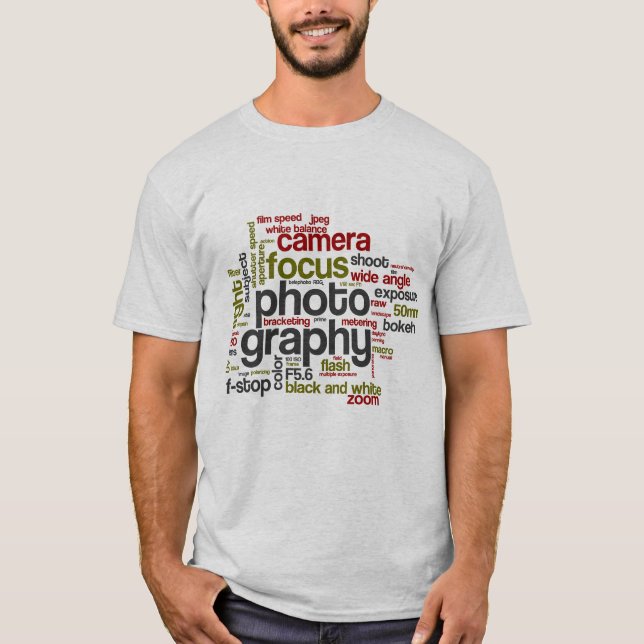 Photography Lingo Text Collage T-Shirt (Front)
