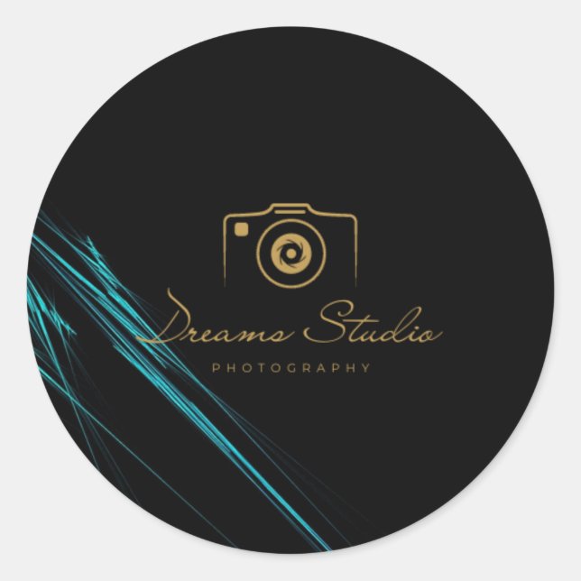 Photography logo  classic round sticker (Front)