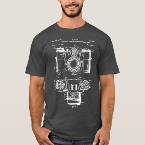 Photography Lover Gift  Camera Vintage Patent Prin T_Shirt