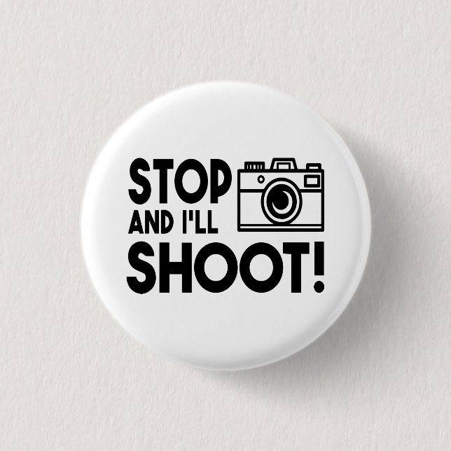 Photography Lover Wedding Photographer Camera Gift Button (Front)