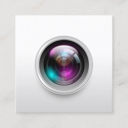 Photography Minimalist Camera Lens Photographer Square Business Card