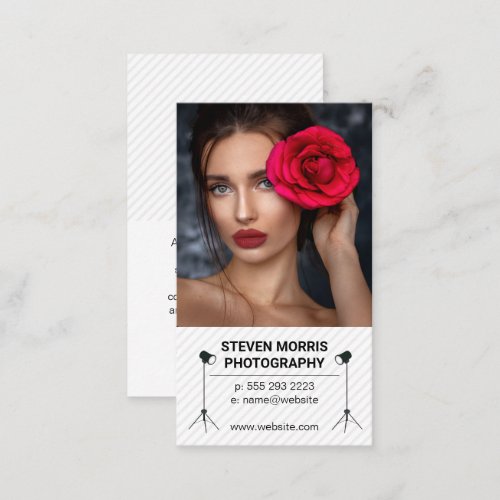 Photography  Model with Rose  Add Custom Photo Business Card