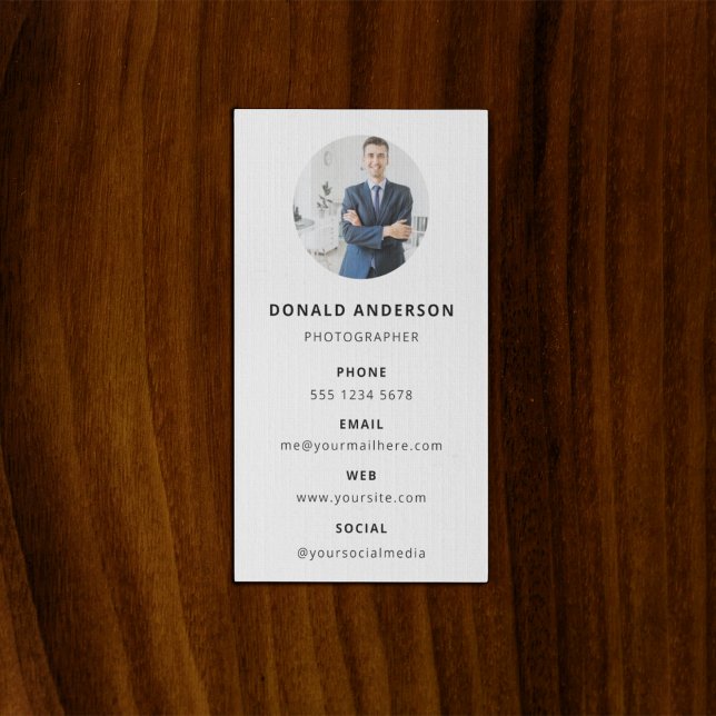 Photography Modern Minimal Simple Photo Business Card (Photo Square Business Card)
