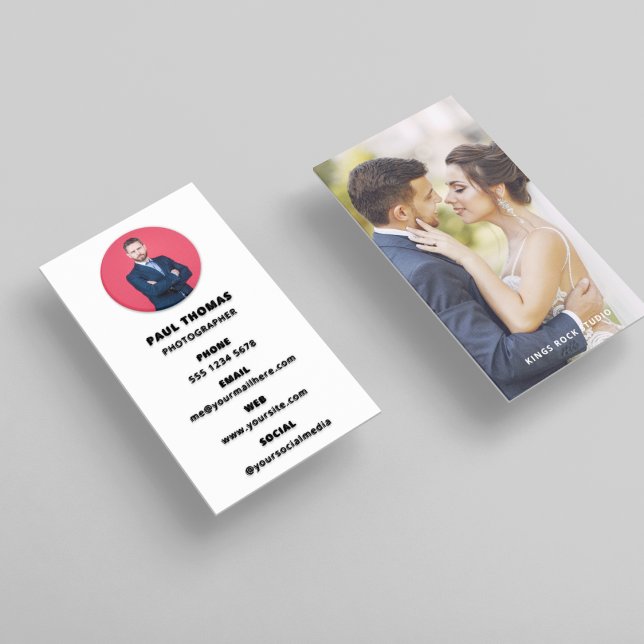 Photography Modern Minimal Simple Photo Business Card (Photo Square Business Card)