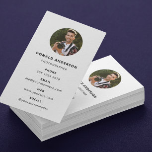 Photography Modern Minimal Simple Photo Business Card