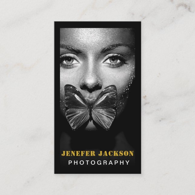 Photography Modern Minimal Simple Photo QR Code Business Card (Front)