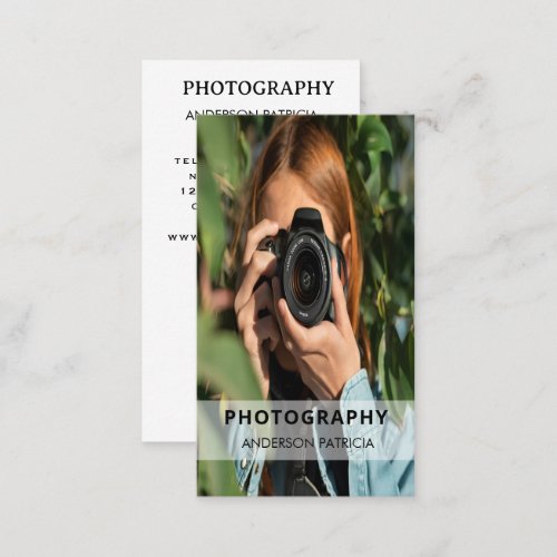 Photography Modern Minimalist Simple Photo Business Card