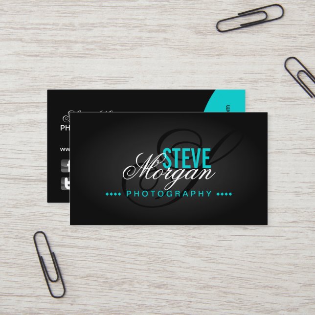 Photography Monogram Business Card (Front/Back In Situ)