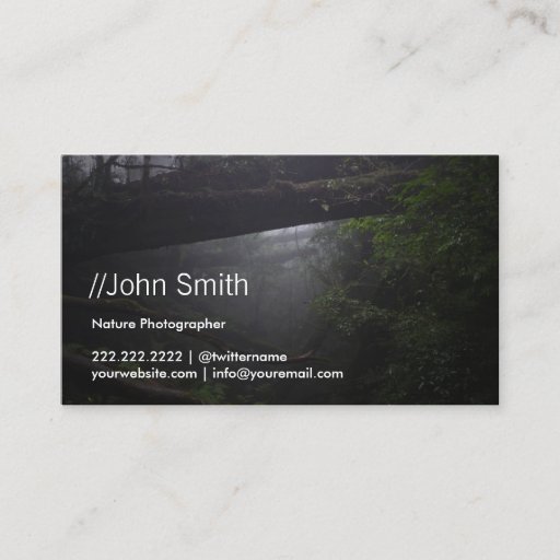 Customizable Mythic Forest Nature Photographer Business Card