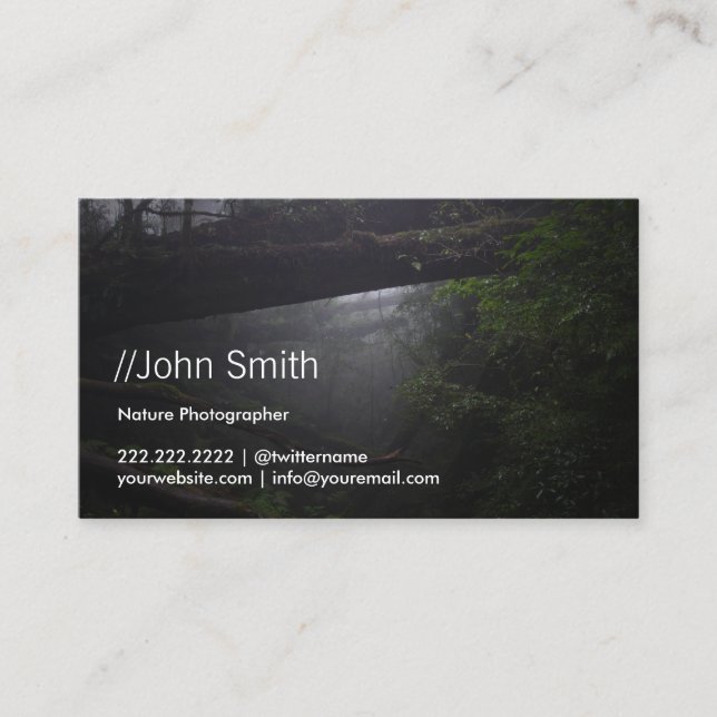 Photography Mythic Forest Photographer Business Card (Front)