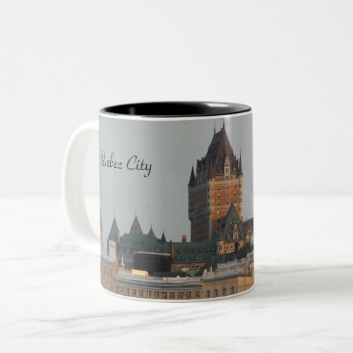 Photography of beautiful skyline of Quebec City Two_Tone Coffee Mug