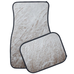Photography of white grass field car floor mat