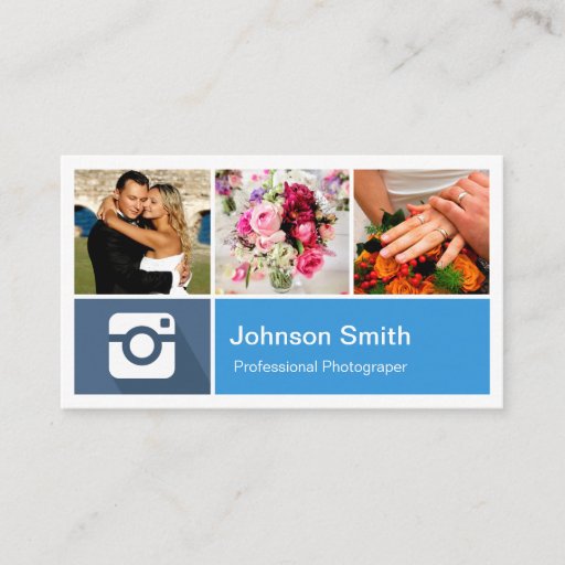Customizable Photography Photo Collage Modern Metro Style Double-Sided Standard Business Cards (Pack Of 100)