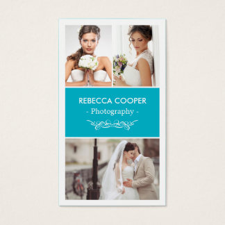 Photography Photo Collage - Modern Scuba Blue Business Card